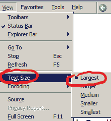 font size